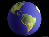 Globe  View of South America