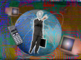 Businessman Using the Information Highway