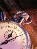 Stopwatch on Wood Background