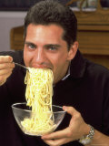 Man with Mouth Full of Spaghetti