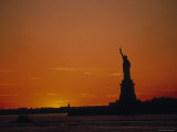 Silhouette of Statue of Liberty  New York