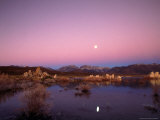 Moon Over Sierra Mountain Range  CA