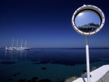 Mykonos Harbor Through Mirror  Greece