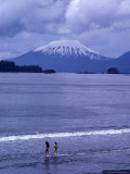 Two Girls Bathing in the Cold Water  Sitka Alaska