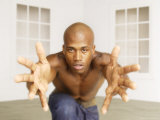 African-American Man Coming Towards Viewer