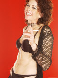 Sexy Woman Laughing and Holding a Cigarette