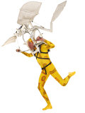 Man in a Flying Machine with Yellow Suit