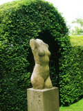 Watcombe  Somerset  Headless Statue on Plinth  With (Taxus) Yew Arch and Gate