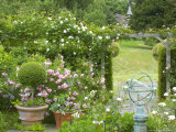 Rose Garden with Wooden Trellis  Little Malvern Court Worcester