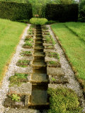 A Long Narrow Rill Water Feature with Stepped Channelling at the Garden Lodge  Wilts
