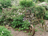 Retaining Wall Decorative Old Wheelbarrow Frame Glebe Cottage  Devon