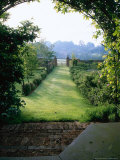 The Garden Lodge  Wilts  View from Arbour Down Grass Path to Gates