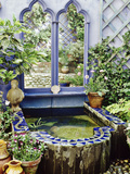 Ornate Raised Pond Edged with Slate and Mosaic Design  Brighton