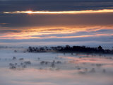 Misty Morning View from Glastonbury Tor  UK