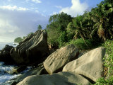 Granite Rocks at the Beach  La Digue  Seychelles