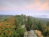 Granite Rocks and Autumnal Forest in Franconian Fichtelgebirge  Northern Bavaria