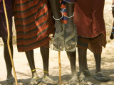Masai Warriors from the Waist Down Showing Traditional Masai Clothing