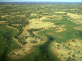 Aerial View of Inland Sea Formed by Okavango Delta  Botswana