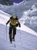 Crossing Ladders Through the Khumbu Ice Fall  Nepal