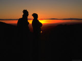 Hikers Silhouetted in the Sunset  Madagascar