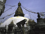 Chorten with Prayer Flags  Nepal