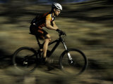 Fast Moving Mountain Biker  Mt Bike
