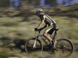 Mountain Biker Against a Blurry Background  Mt Bike