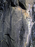 Climber Perched on Large Rock Wall  Madagascar