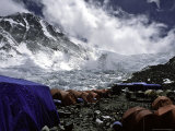 Advanced Base Camp with the North Col in the Background on the North Side of Everest