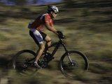 Fast Moving Mountain Biker  Mt Bike