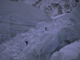 Climbing Khumbu Ice Fall  Everest  Nepal