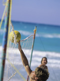 Playing Beach Volleyball