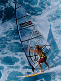 High Angle View of a Man Windsurfing