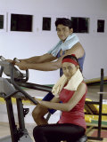 Portrait of a Couple Exercising