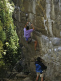 Two Men Rock Climbing