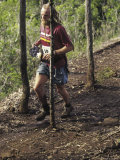 Marathon Contestant Running in Woods