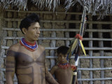 Tapirape Indian Chief and Son  Brazil