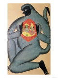 Hanuman Revealing Rama and Sita Enshrined in His Heart  Painted by Member of Patua Caste  1880