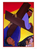 Simon the Cyrene Helps Jesus Bear His Cross  No 5 in '14 Stations of the Cross' Series  2002