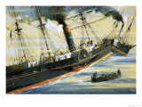 The Arctic  Paddle Steamer  Sinking After a Collision with a French Steamer in 1854