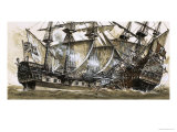 Captain Maynard's Sloop Bore Down on the Pirate Ship