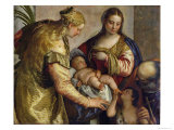 The Holy Family with St Barbara  c1550
