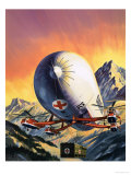 Futuristic Combination of Helicopters and Airships Used For Carrying Large Loads