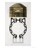 Ground and Facade: Pantheon  Rome  Le Costume Ancien et Moderne  c1820-30