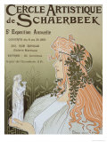 Poster Advertising Schaerbeek's Artistic Circle  Fifth Annual Exhibition  Galerie Manteau  1897