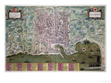 Map of Palermo  from Civitates Orbis Terrarum by Georg Braun