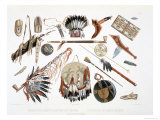 Indian Utensils and Arms  Plate 48  Travels in the Interior of North America  c1844