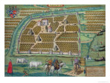Map of Moscow  from Civitates Orbis Terrarum by Georg Braun