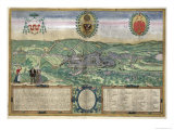 Map of Liege  from Civitates Orbis Terrarum by Georg Braun