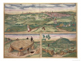 Map of Poitiers  from Civitates Orbis Terrarum by Georg Braun
